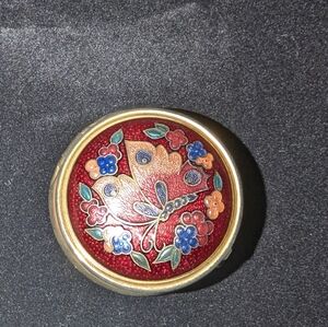 Vintage floral butterfly pill holder